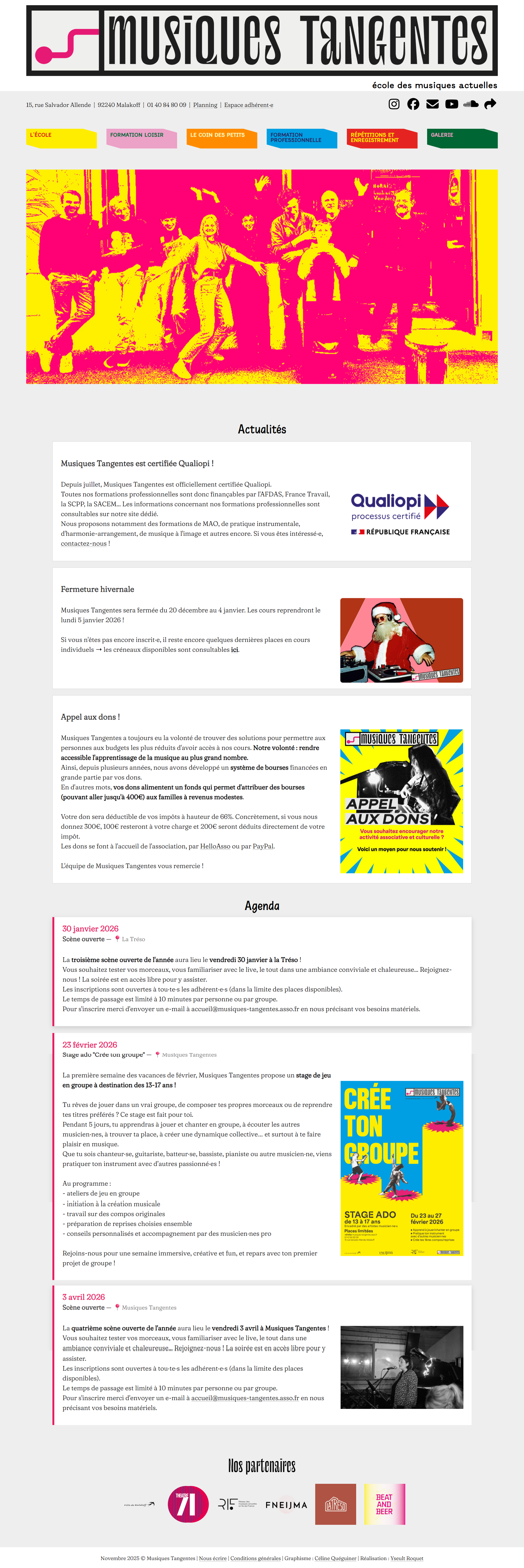 Aperçu du site Musiques Tangentes